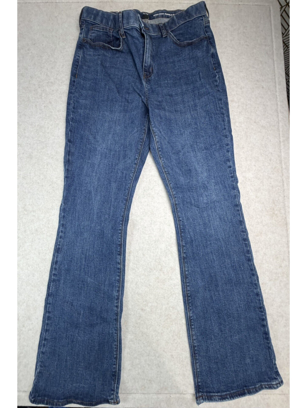 NY&C High Rise Barely Bootcut Jeans Women's 14 Blue Denim Cotton Stretch